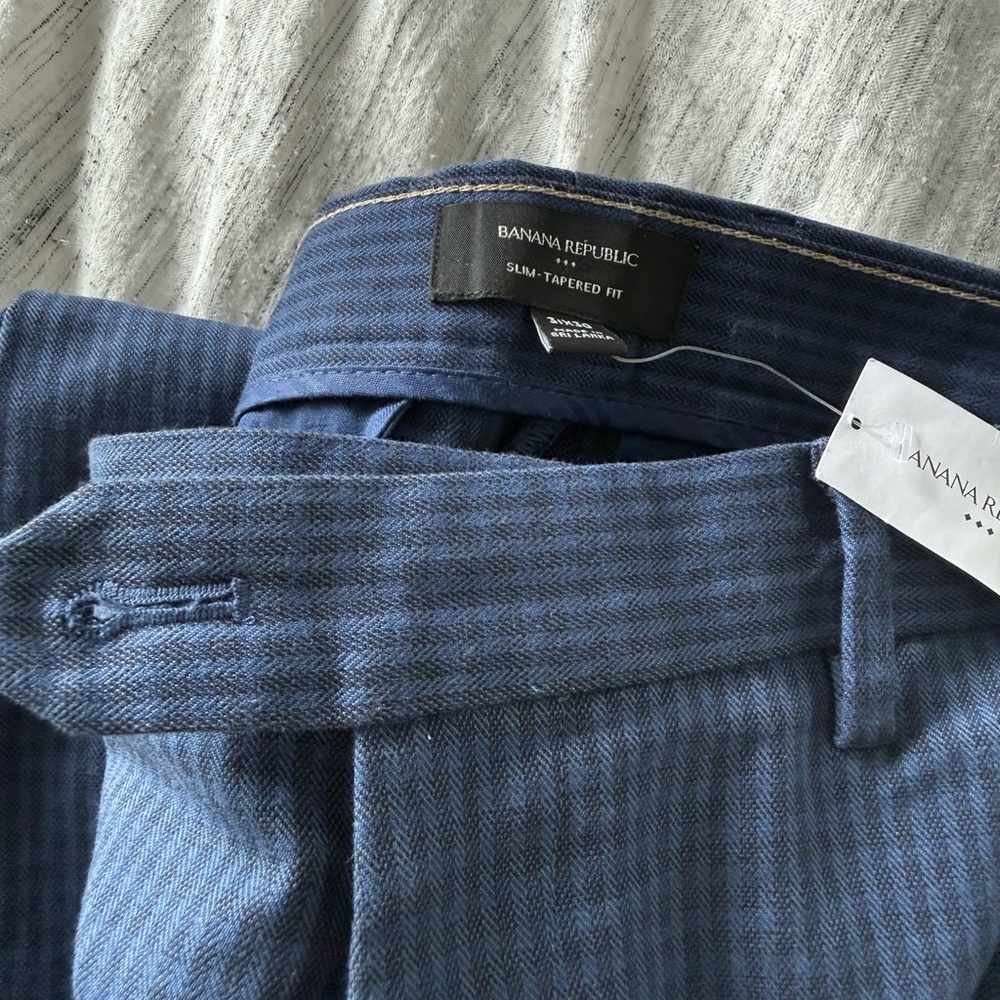Banana Republic Navy Herringbone Trousers